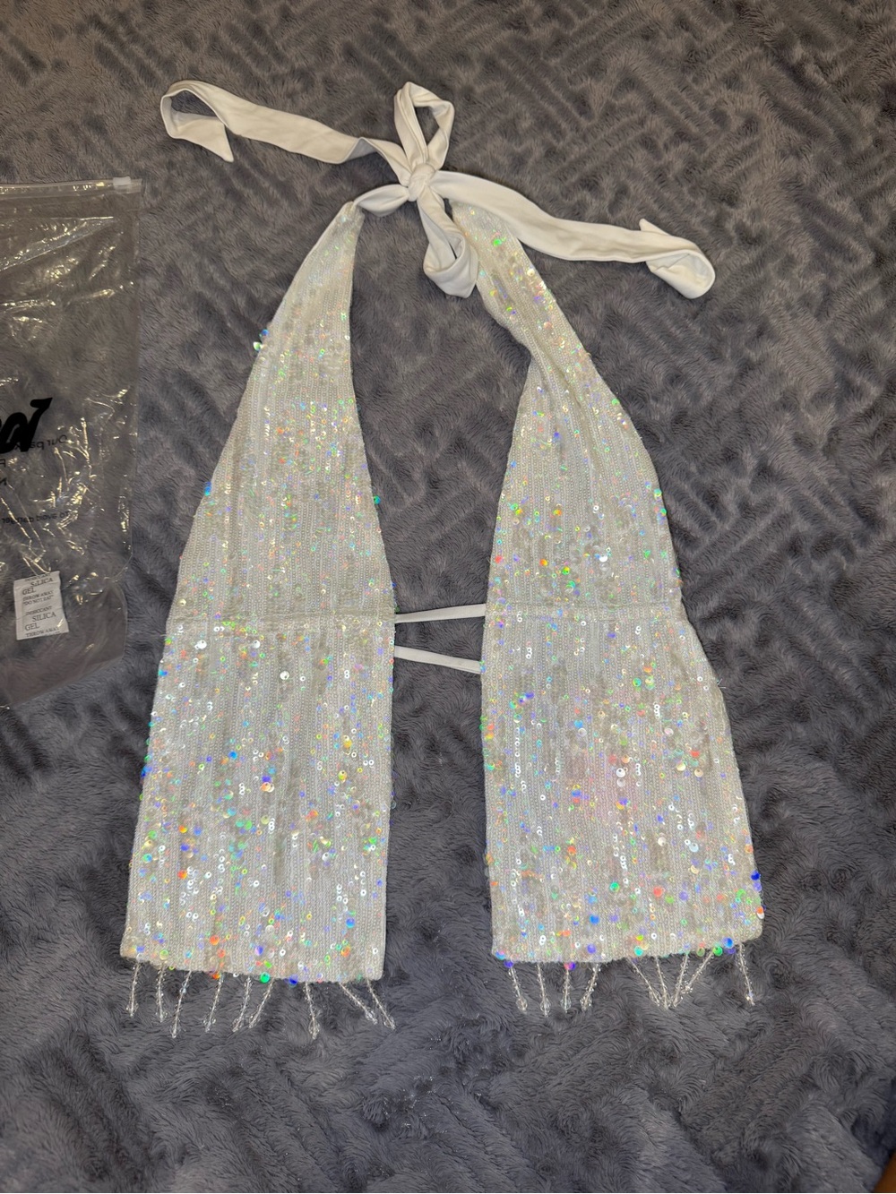 Edikted White Sequin Halter Top - Women's Accessories